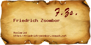 Friedrich Zsombor névjegykártya