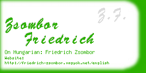 zsombor friedrich business card